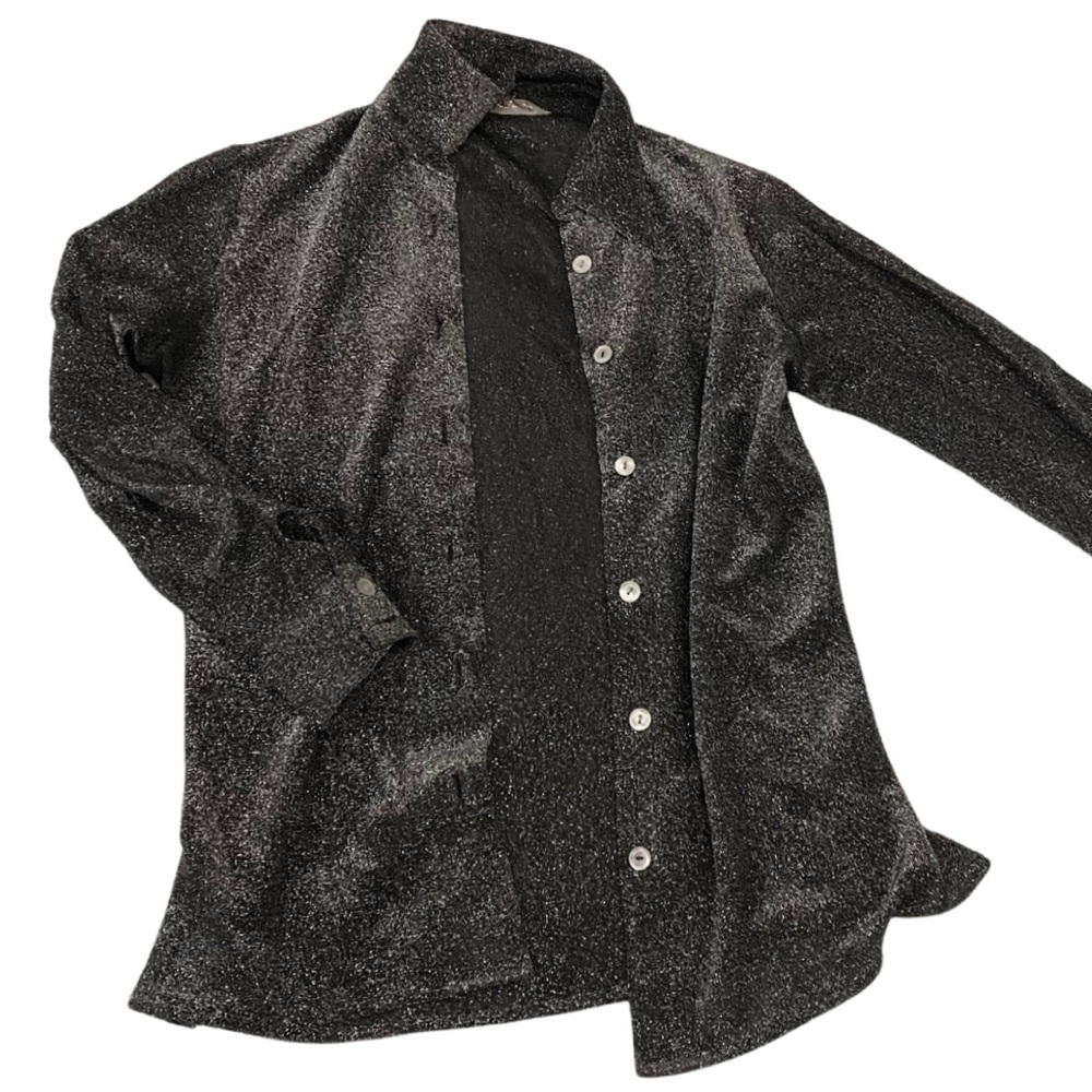 Vintage Silver Sparkly/Shimmery Blouse, XS/S